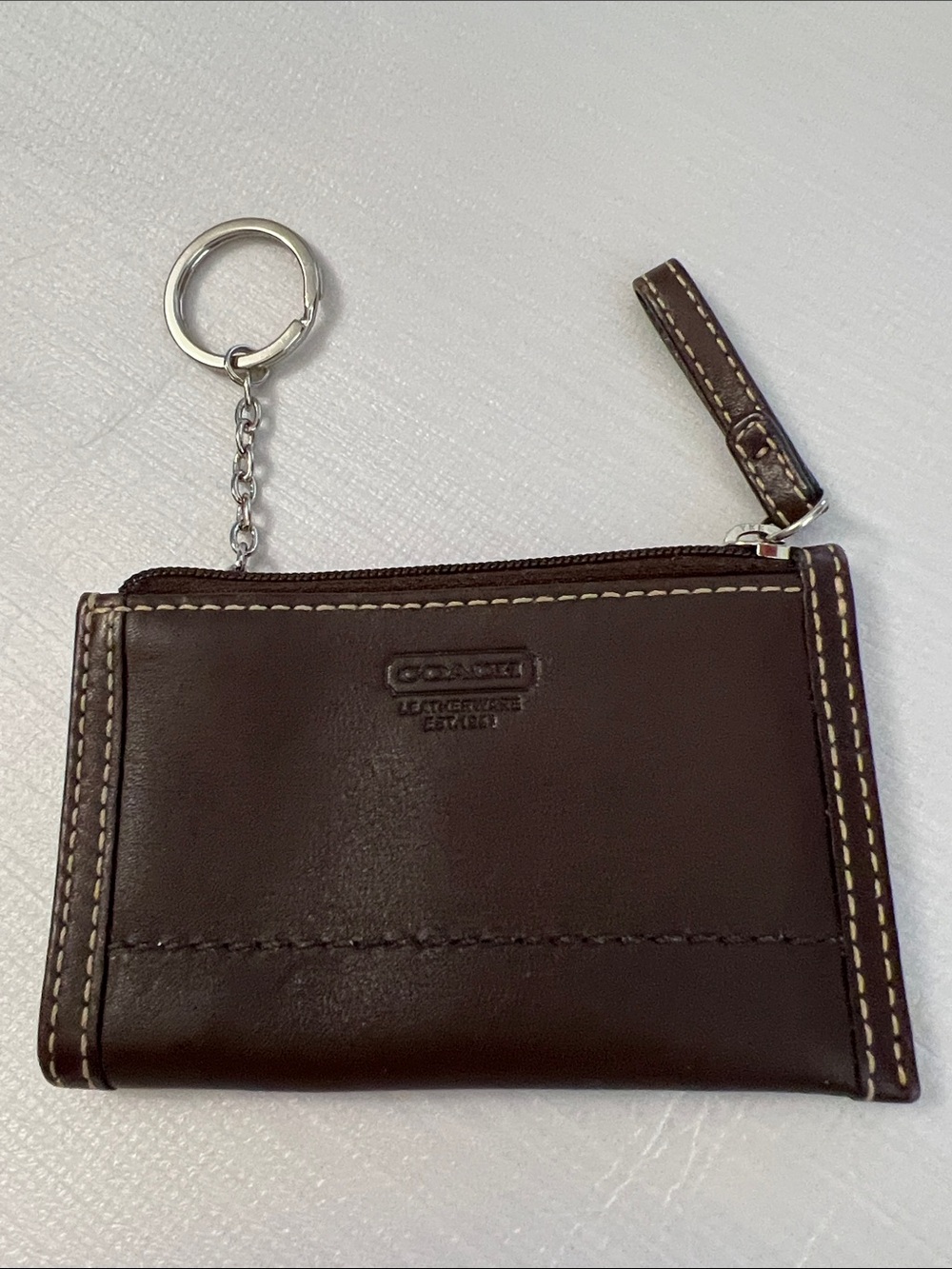 Coach mini skinny wallet card holder brown leather Style # F41788